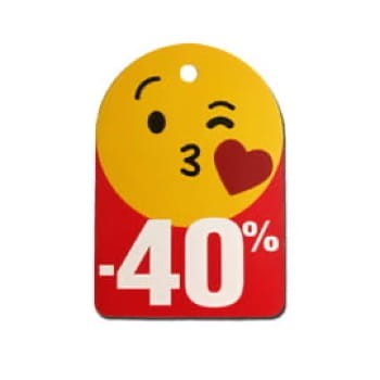 Etykieta promocyjna -40% kartonowa 5,5x8