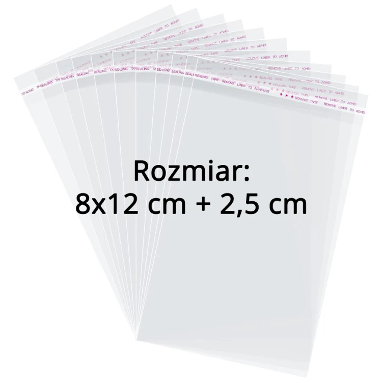 Woreczki / Torebki celofanowe z klejem 8x12 + 2,5 cm (100 sztuk).png