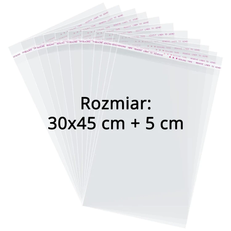 Woreczki / Torebki celofanowe z klejem 30x45 + 5 cm (100 sztuk).png