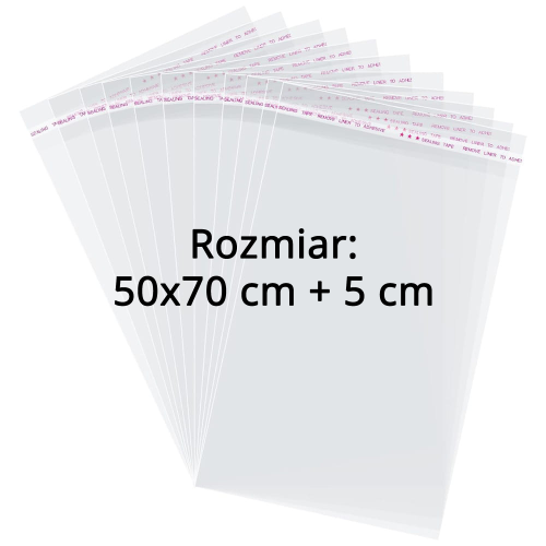 Woreczki / Torebki celofanowe z klejem 50x70 + 5 cm (100 sztuk) Edi Company.png