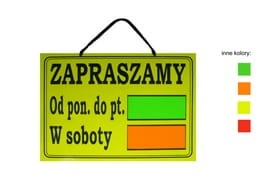 Tabliczka laminowana a4 "zapraszamy"